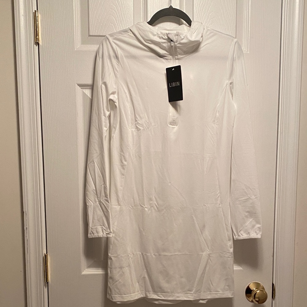 Libin White Sun Protection Swim Cover Up Hoodie…size XS